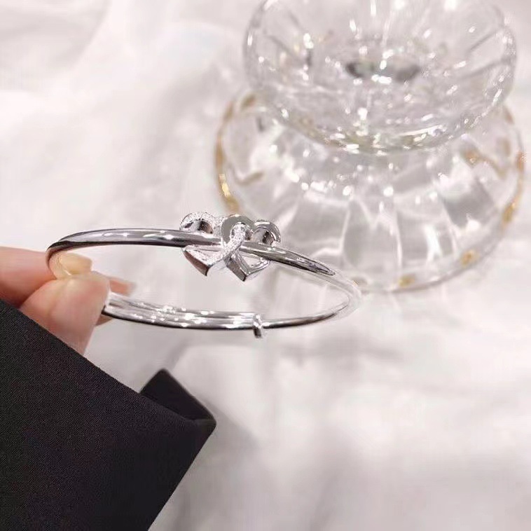 Adjustable Heart-to-Heart Bracelet with Push-Pull Feature - Image 3