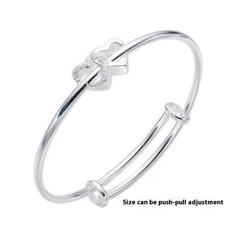Adjustable Heart-to-Heart Bracelet with Push-Pull Feature - Image 4