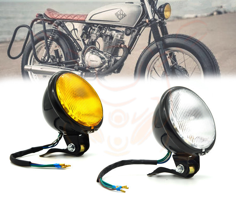 Vintage Car Light Yellow Glass Retro Headlight with Far and Near Fog Light Function - Image 5