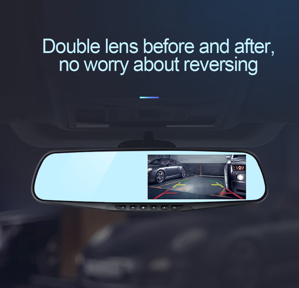 3.5 Inch Rearview Mirror Car Dash Cam with High-Definition Lens