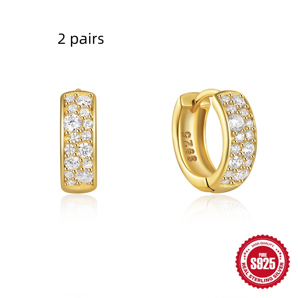 925 Sterling Silver Heart-Shaped Diamond Earclip Earrings - Elegant Jewelry Accessory - Image 5