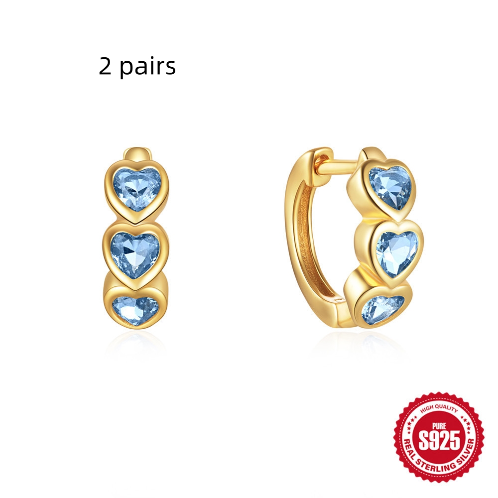 925 Sterling Silver Heart-Shaped Diamond Earclip Earrings - Elegant Jewelry Accessory - Image 9