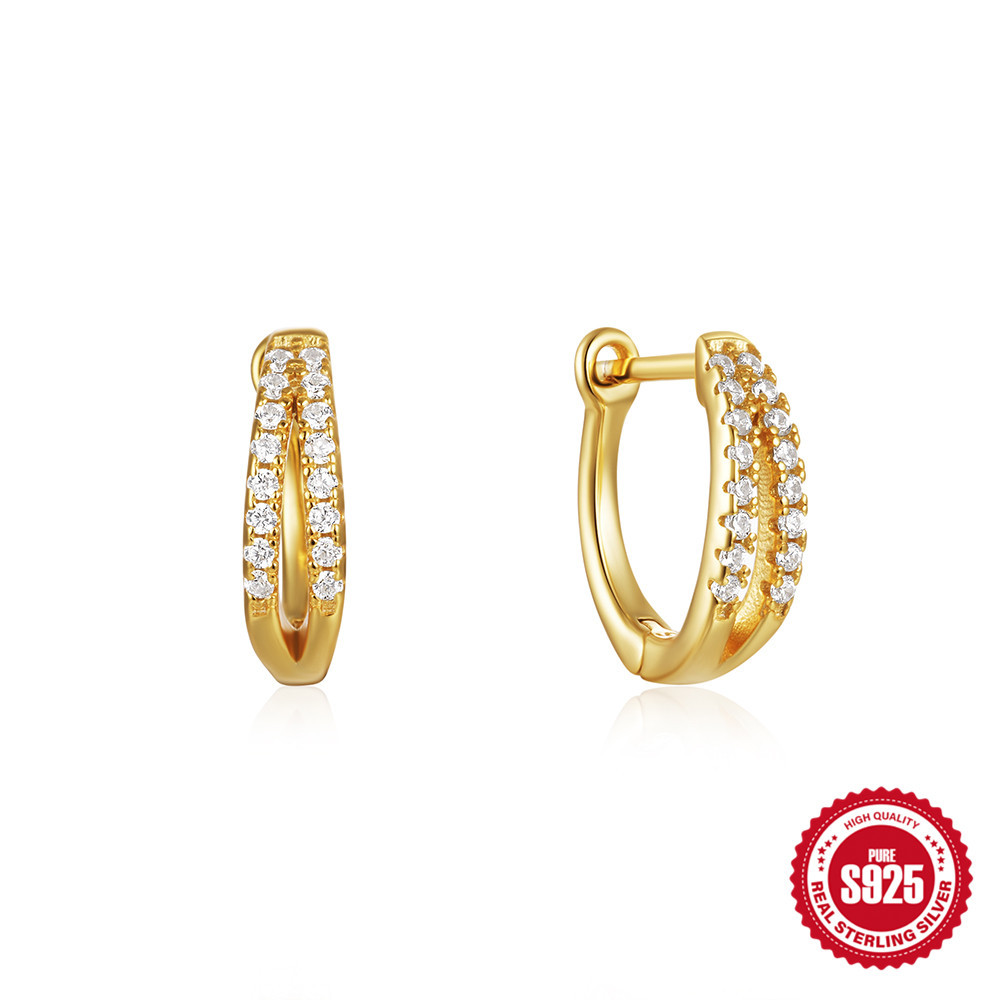 925 Sterling Silver Heart-Shaped Diamond Earclip Earrings - Elegant Jewelry Accessory - Image 17