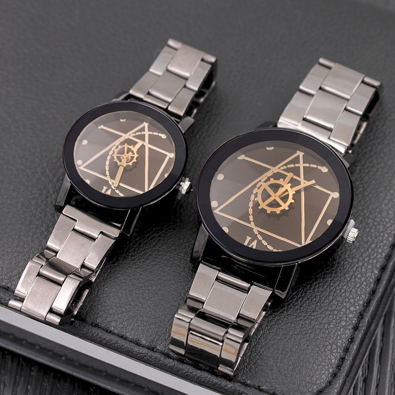Fashion Gear Compass Turntable Steel Watch for Men and Women – Couple Timepieces - Image 2