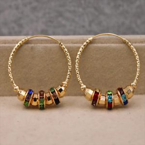 Bohemian Colorful Beads Luxurious Temperament Entry Earrings with Unique Design