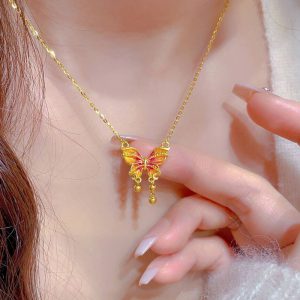 Enchanting Fantasy Butterfly Tassel Necklace for Women - Stylish & Unique