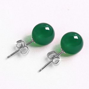 Stylish Female Minimalist Pure Silver Red Agate Earrings for Chic Elegance