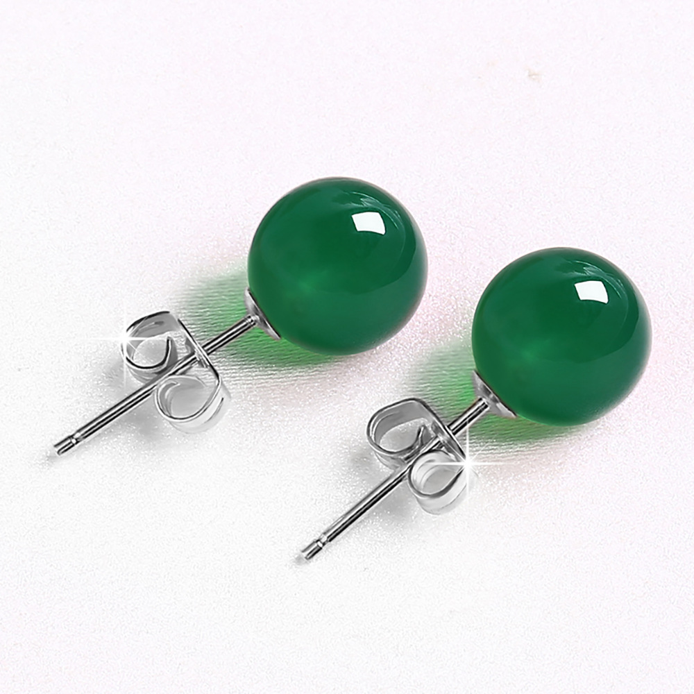 Stylish Female Minimalist Pure Silver Red Agate Earrings for Chic Elegance - Image 9