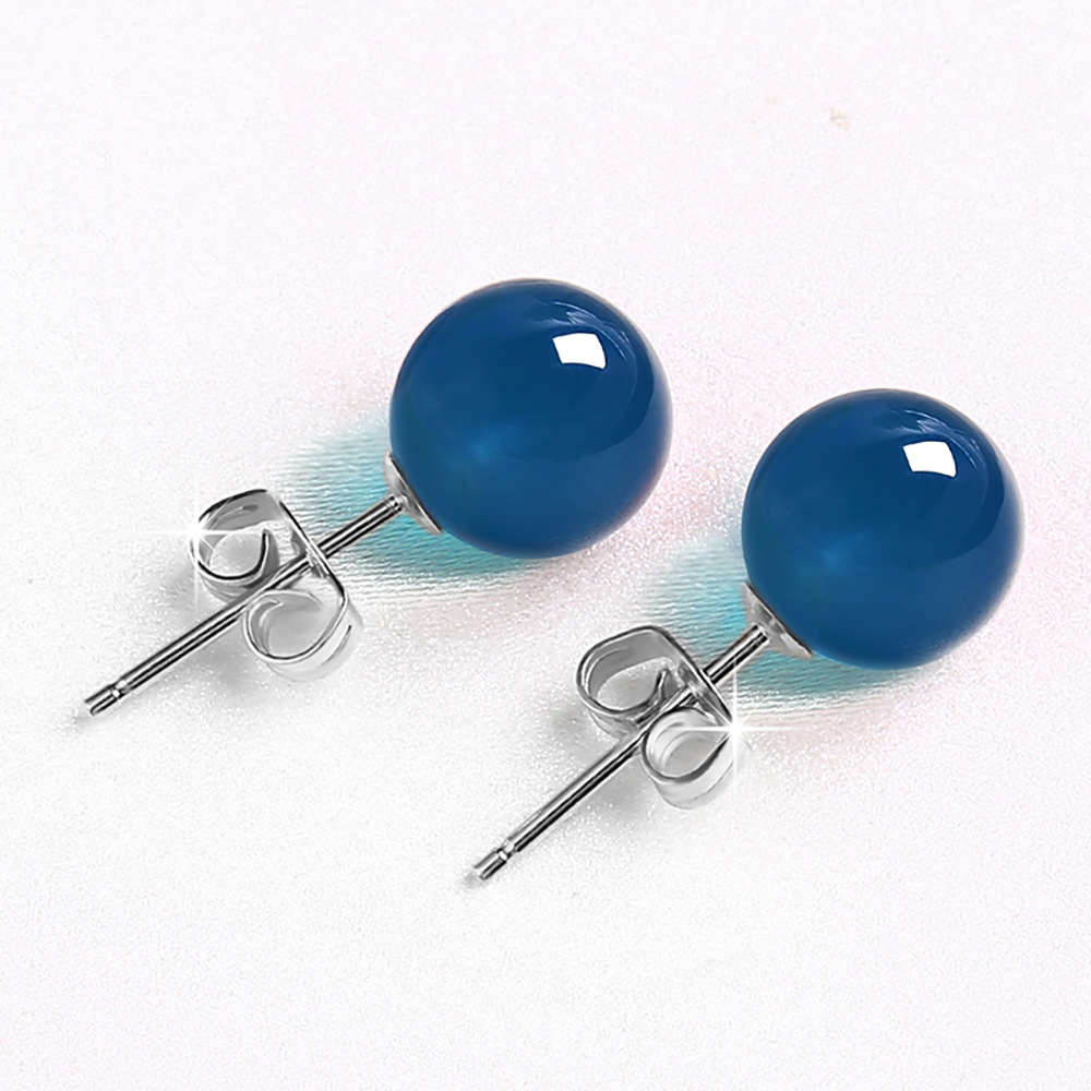 Stylish Female Minimalist Pure Silver Red Agate Earrings for Chic Elegance - Image 11