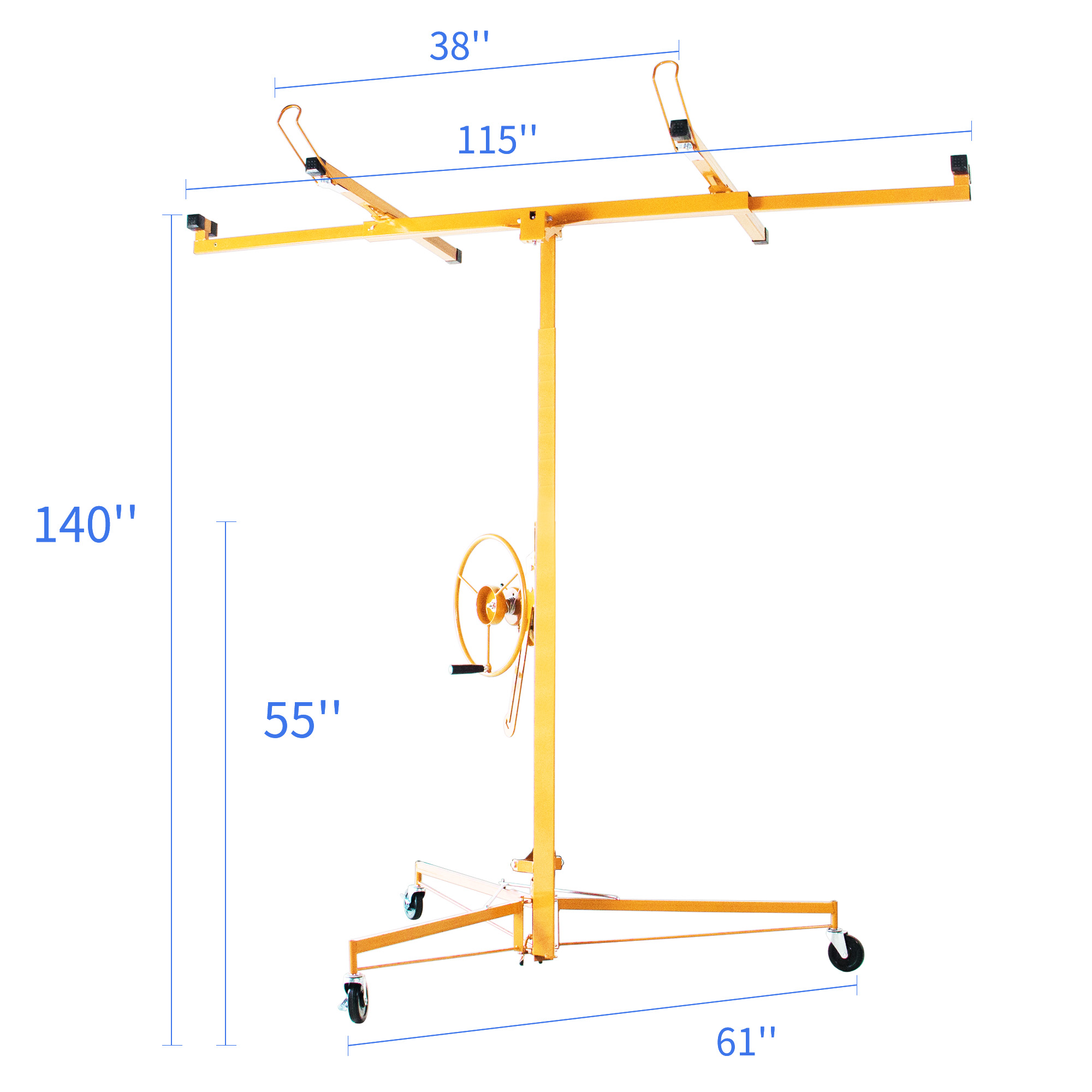 Heavy-Duty Drywall Lift - 11 Ft Panel Jack Lift in Bright Yellow - Image 6
