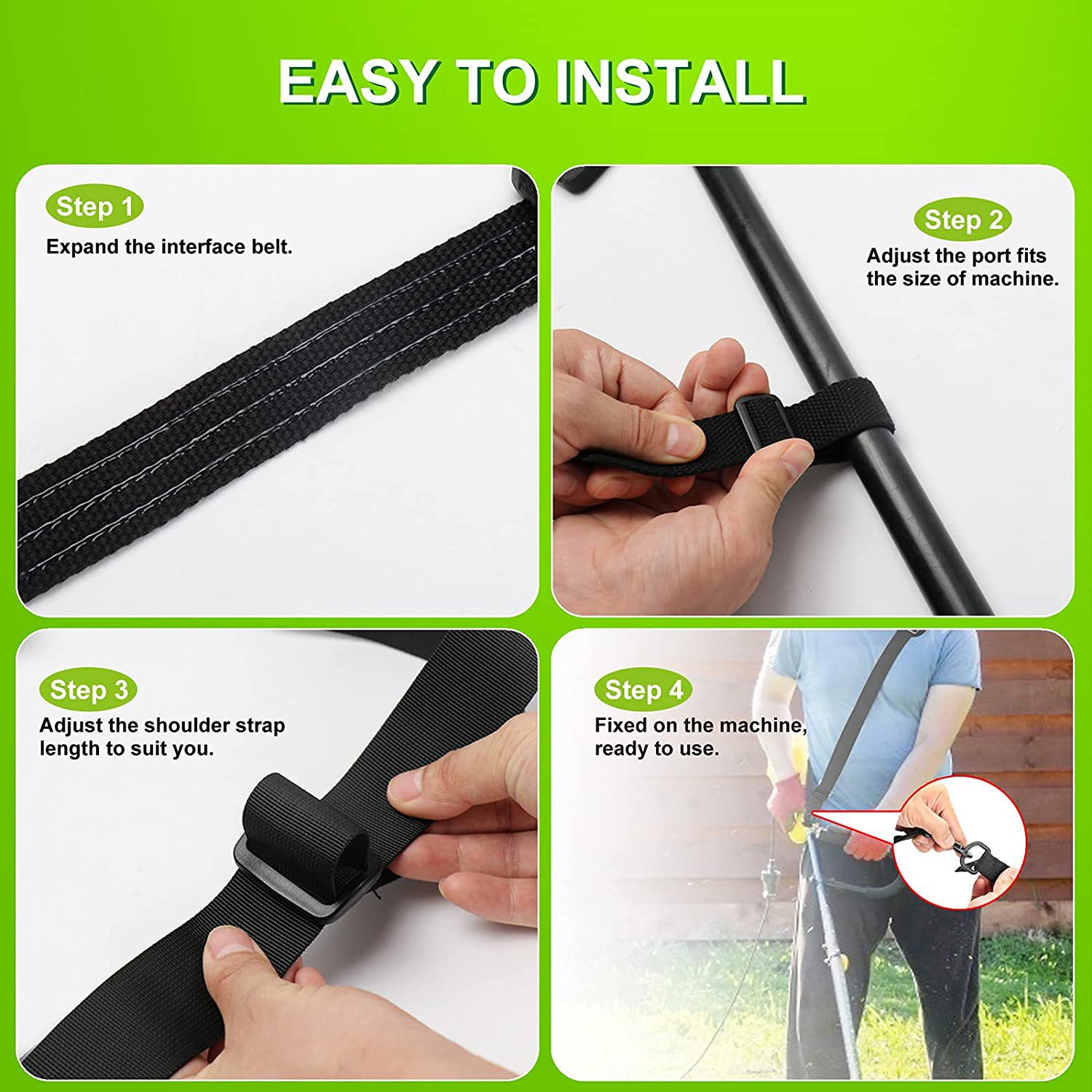 Lawn Machine Side Hanging Black Strap for Easy Storage and Organization - Image 2