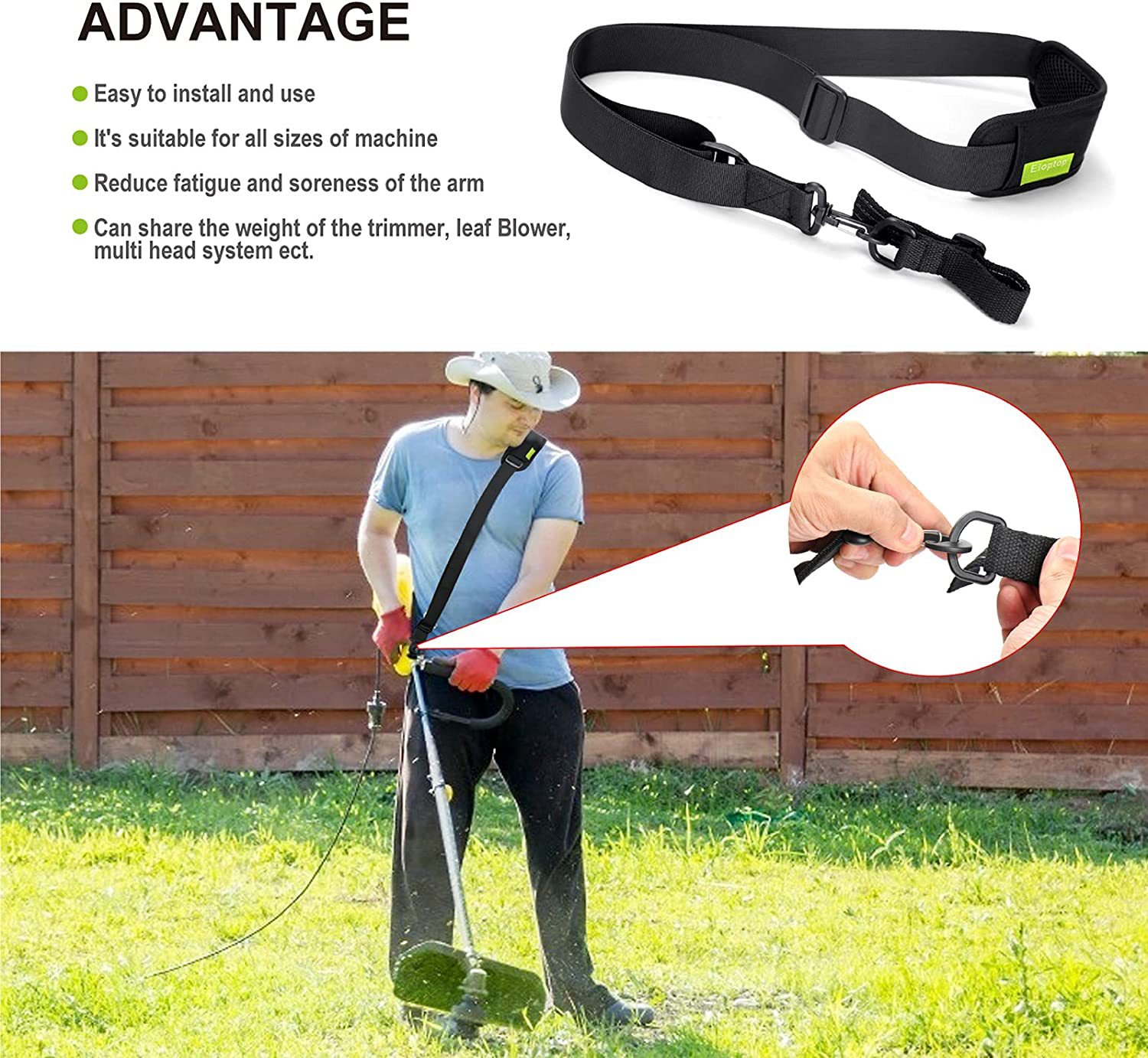 Lawn Machine Side Hanging Black Strap for Easy Storage and Organization - Image 5