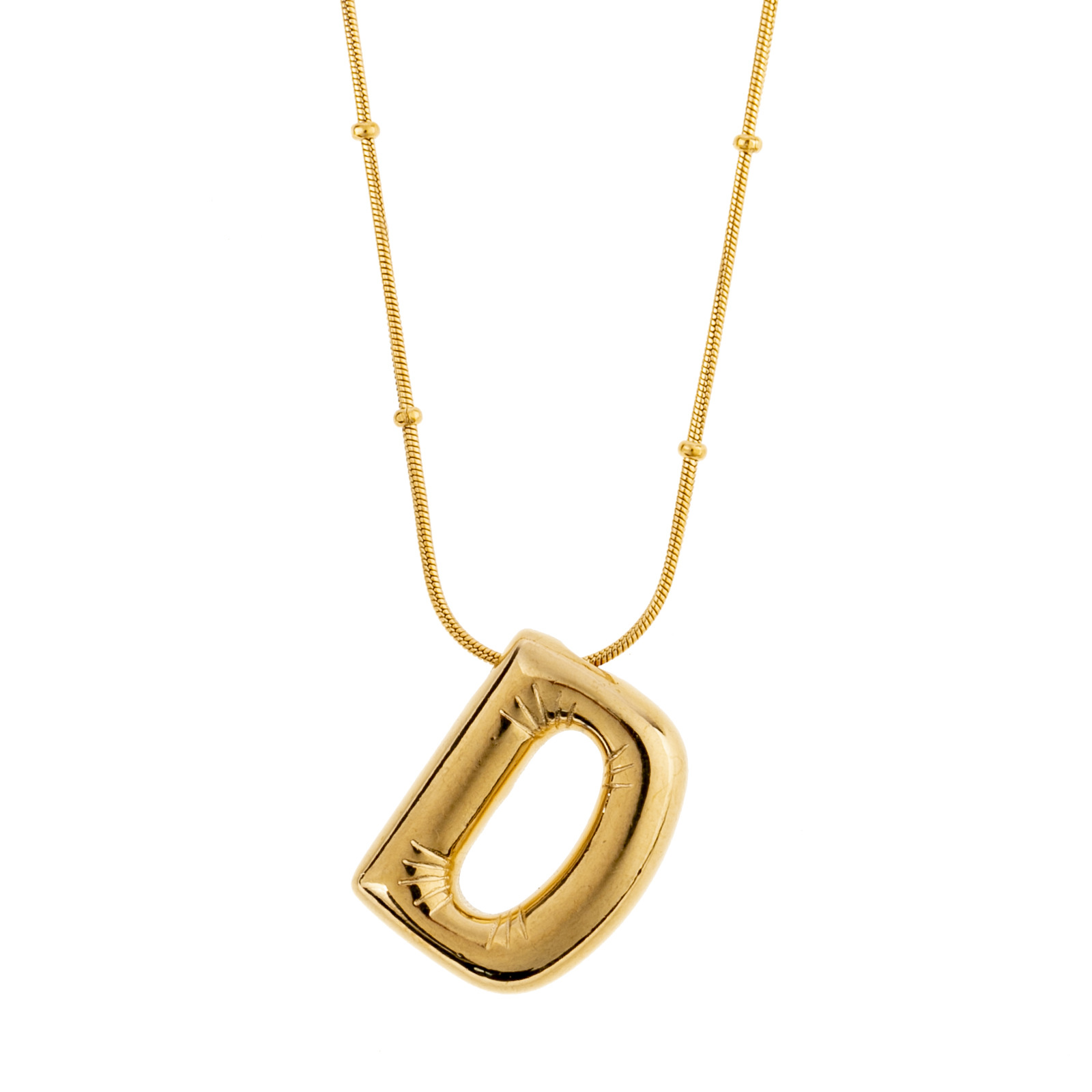 Women's Gold-Plated Stainless Steel Necklace with 26 Letters - Simple Elegance