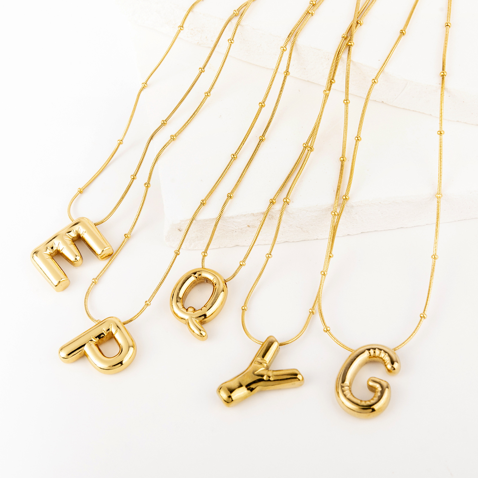 Women's Gold-Plated Stainless Steel Necklace with 26 Letters - Simple Elegance - Image 26