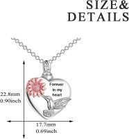 Sterling Silver Hummingbird Urn Necklaces with Sunflower Design - Cremation Ashes Memory Jewelry - Image 4