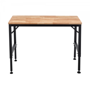 48" Heavy Duty Adjustable Workbench for Garage - Rubber Wood Shop Table with Rubber Pads & Over 2000 Lbs Weight Capacity Hardwood Workstation