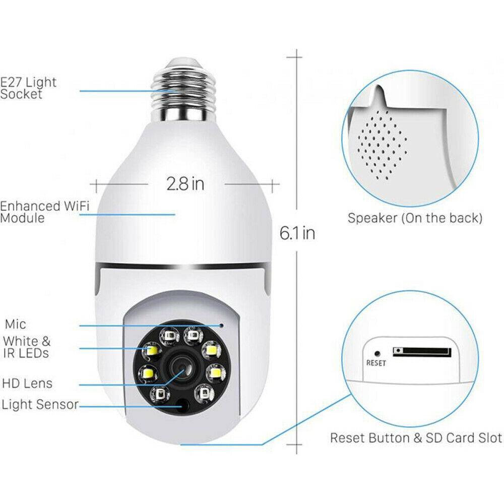 IR E27 Light Bulb Camera - 1080P HD Wireless WiFi Smart Home Security Solution - Image 6