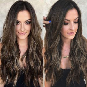 Ladies Long Curly Hair with Big Waves - Stylish and Glamorous Look