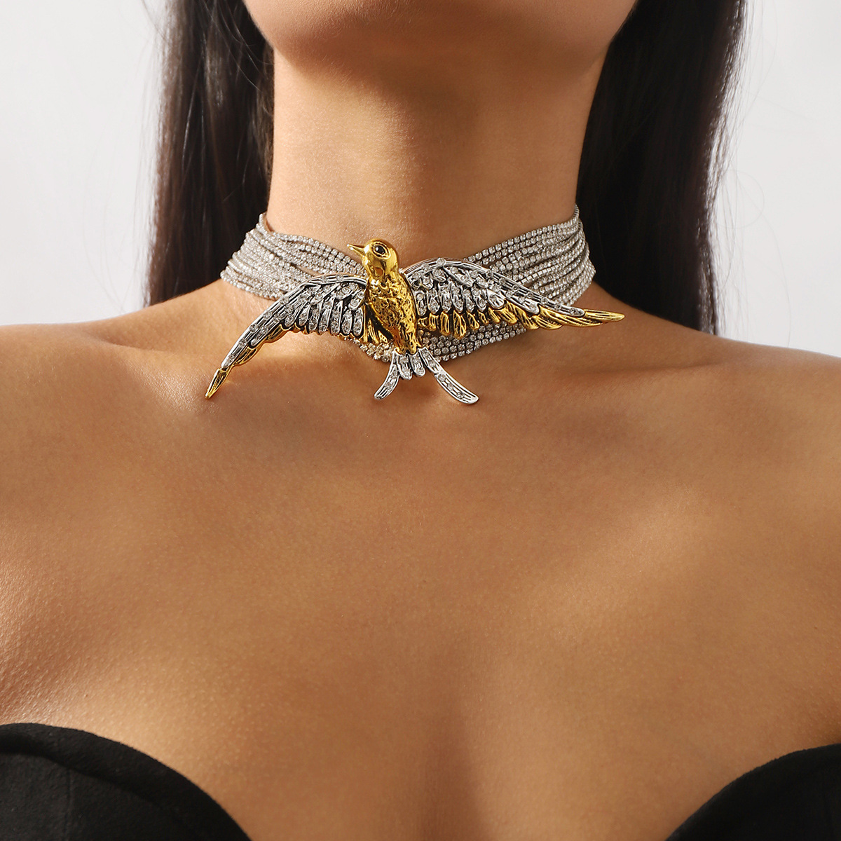 Stylish Multi-layer Necklace Featuring Exaggerated Fashionable Bird Swallow Design - Image 11