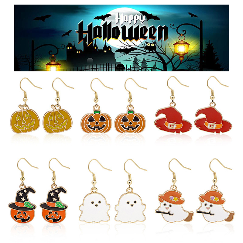 Adorable Halloween Pumpkin Earrings - Spooky Oil Drip Alloy Jewelry - Image 5