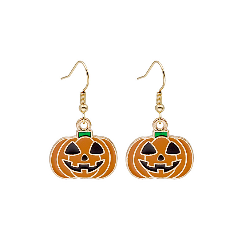 Adorable Halloween Pumpkin Earrings - Spooky Oil Drip Alloy Jewelry - Image 7