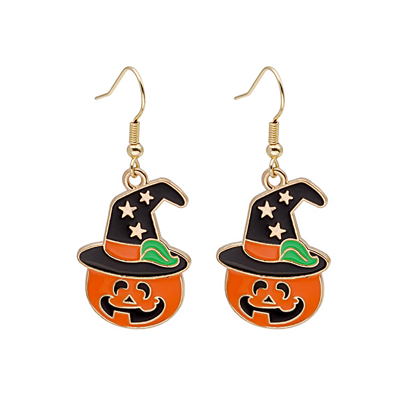 Adorable Halloween Pumpkin Earrings - Spooky Oil Drip Alloy Jewelry - Image 12