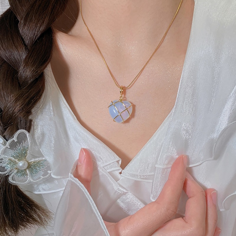 Charming Moonstone Necklace for Cartoon Princess Lovers - Unique Jewelry for Girls