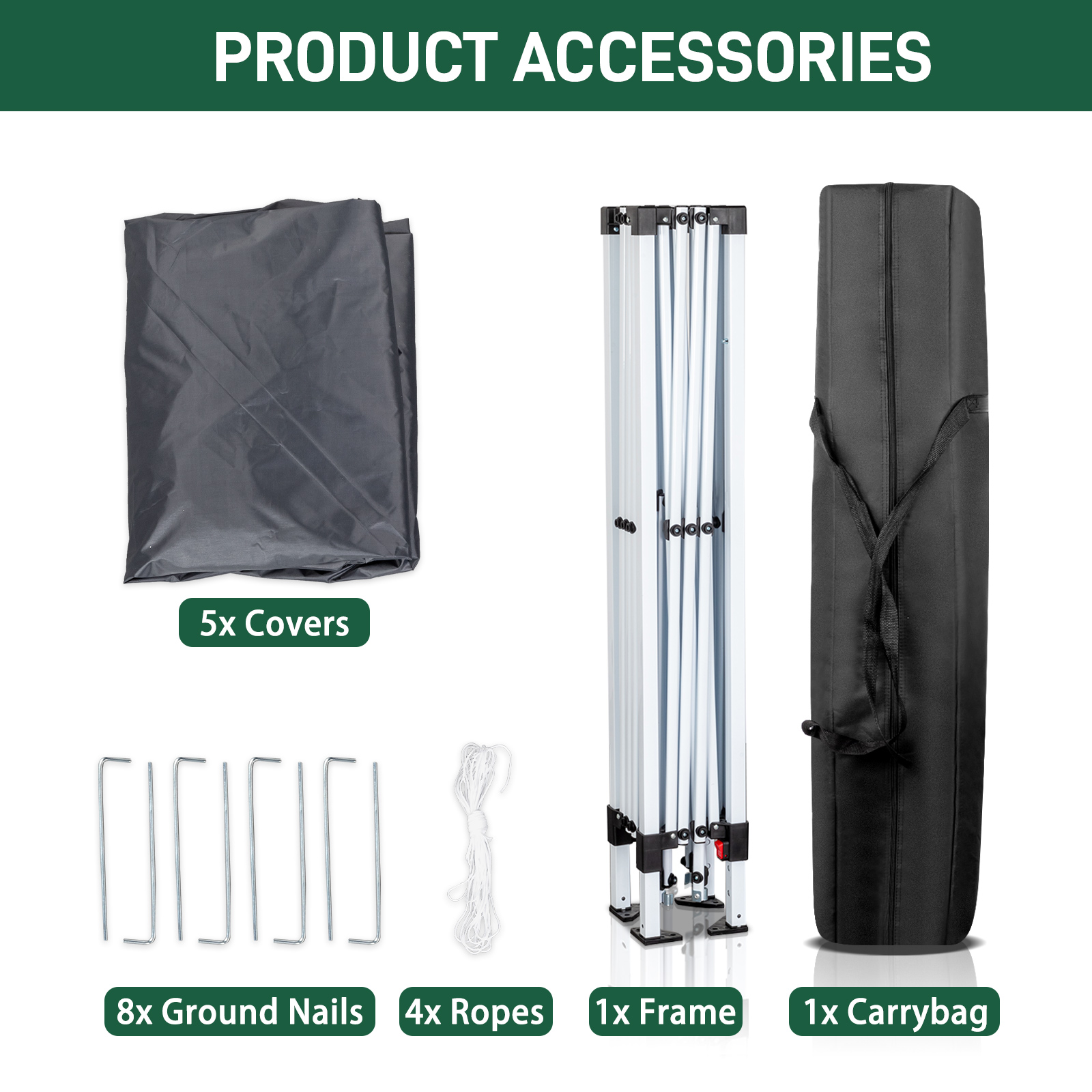 Portable 10x10ft Dark Grey Folding Shed with 4 Sides, 2 Doors & 2 Windows, Made of Oxford Cloth and Sprayed Iron Pipe - Image 4