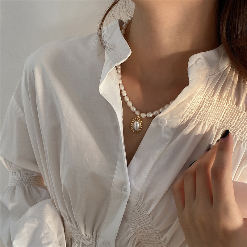 925 Sterling Silver Artistic Bead Pearl Pendant Necklace - Elegant Jewelry - Image 3