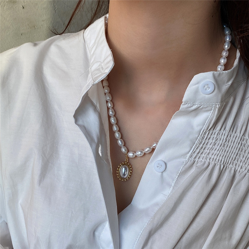 925 Sterling Silver Artistic Bead Pearl Pendant Necklace - Elegant Jewelry - Image 4