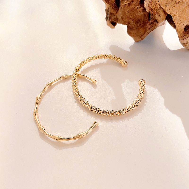 Bamboo Opening Women's Bracelet - Simple, Stylish Design with Retro Charm - Image 4