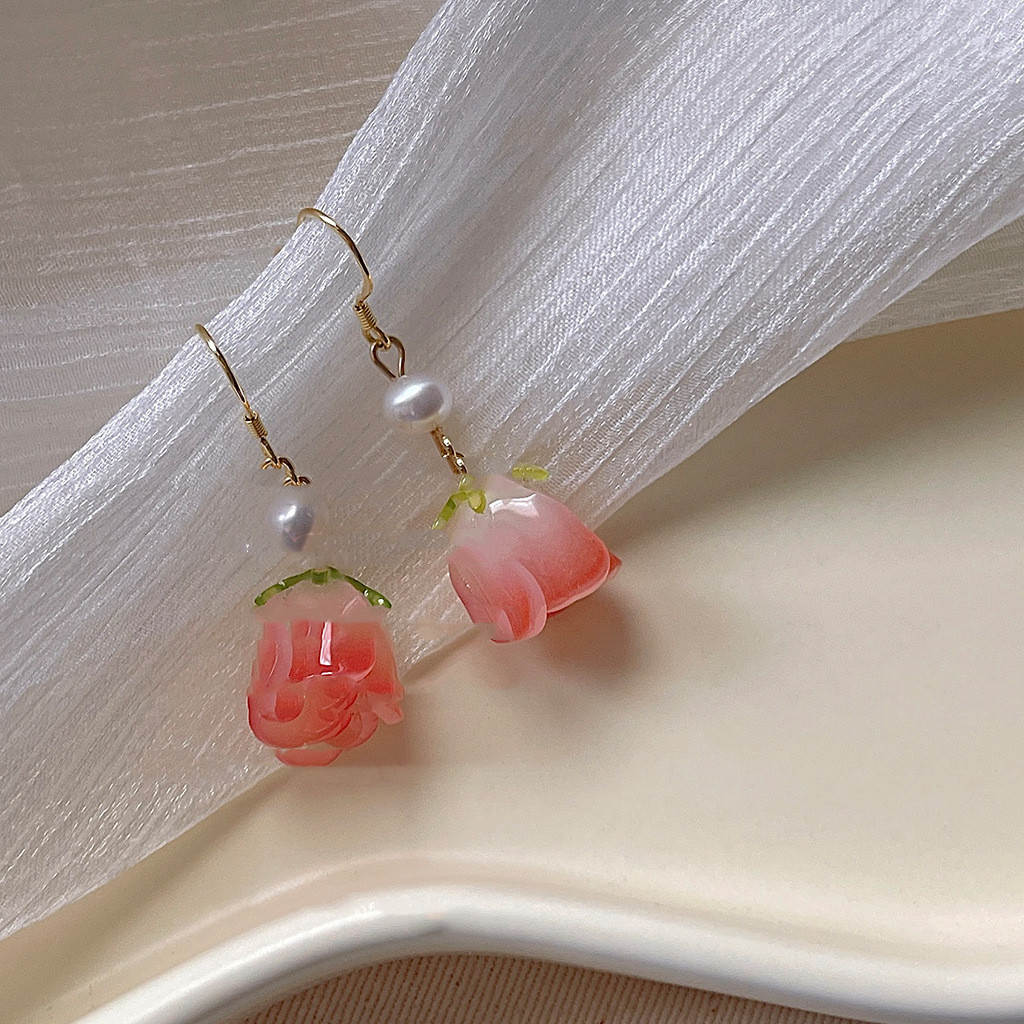 925 Silver Needle Sen Rose Water Pearl Earrings - Elegant & Timeless Jewelry - Image 2
