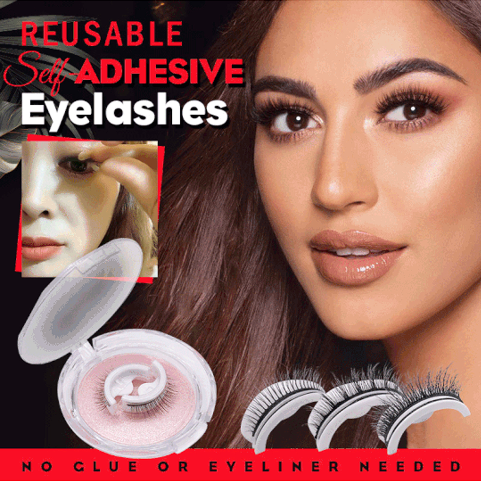 Thick Women's Self-Adhesive False Eyelashes - No Glue Needed! - Image 12