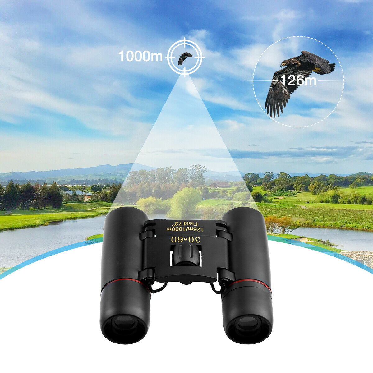 30x60 Zoom Binoculars - Compact Folding Telescope for Hunting & Outdoor Use - Perfect for Bird Watching, Concerts, and Mini Kids Adventures - Image 3