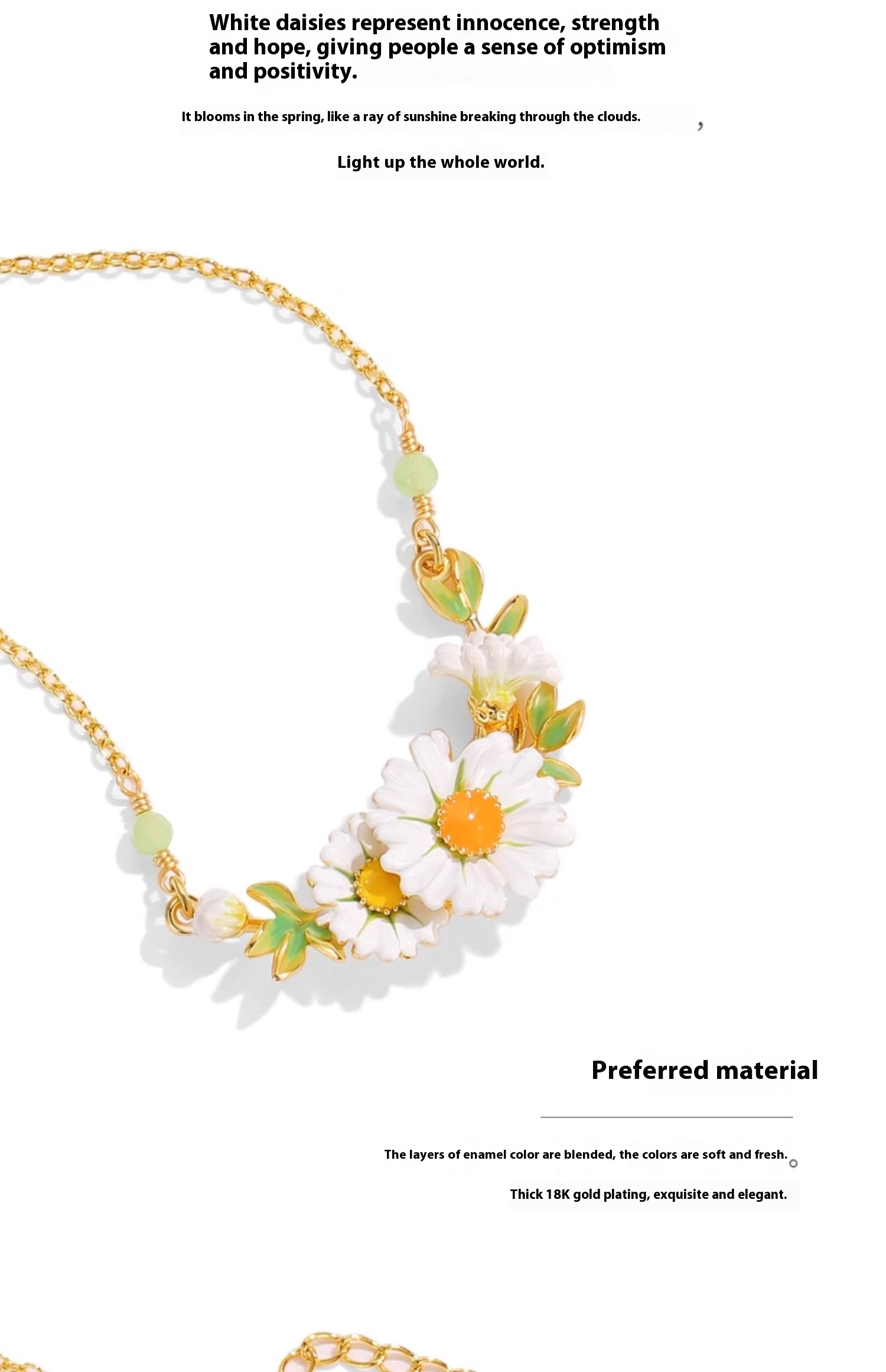 Elegant White Chrysanthemum Clavicle Chain Necklace for Women - Garden Inspired - Image 6