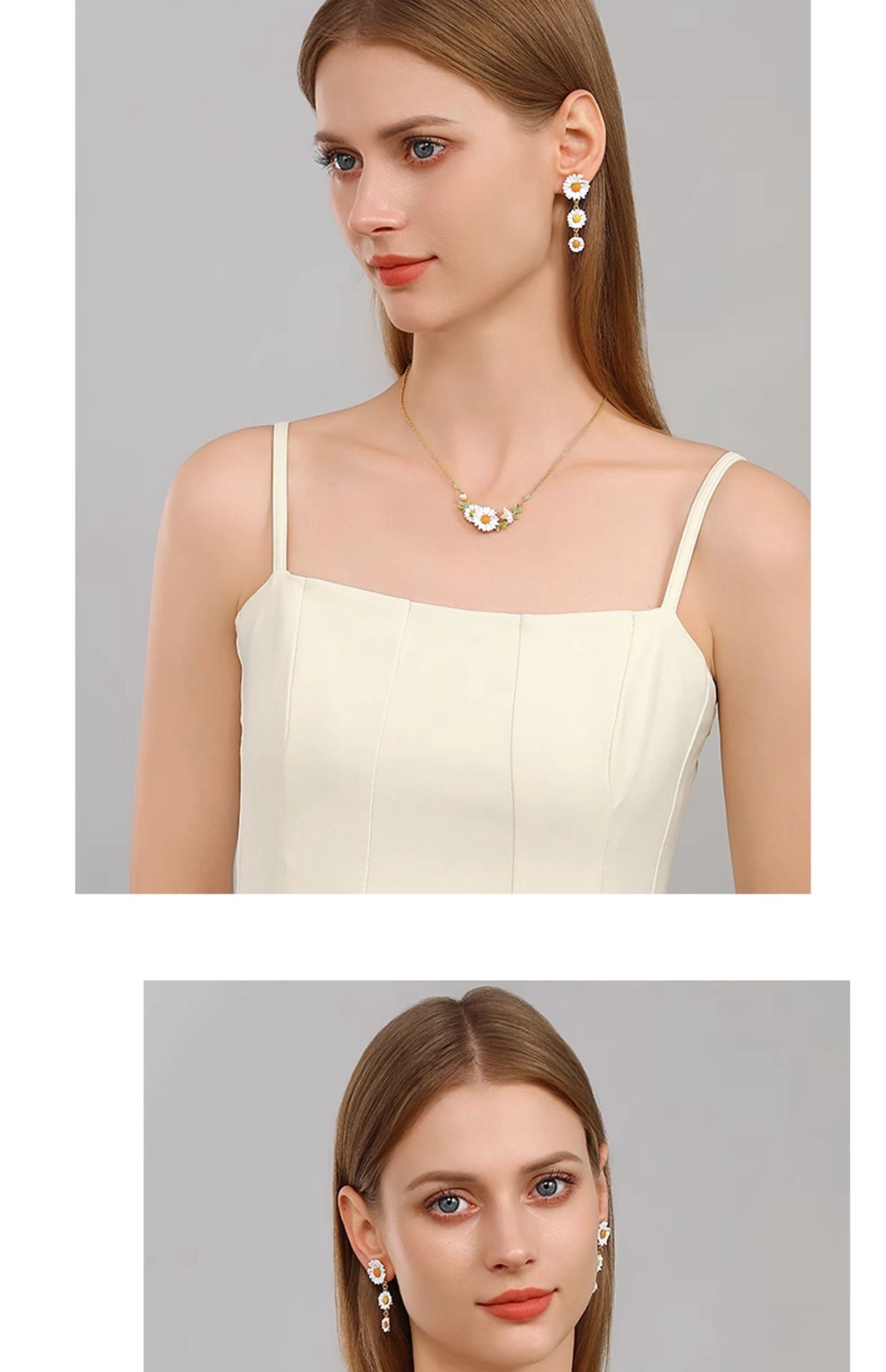 Elegant White Chrysanthemum Clavicle Chain Necklace for Women - Garden Inspired - Image 9