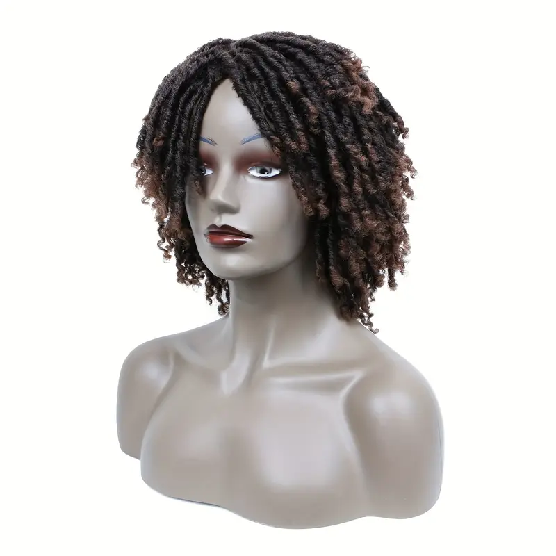 Non-toxic Short Hair Braided Wig - African Curly Synthetic Wig for Braids & Headgear - Image 4