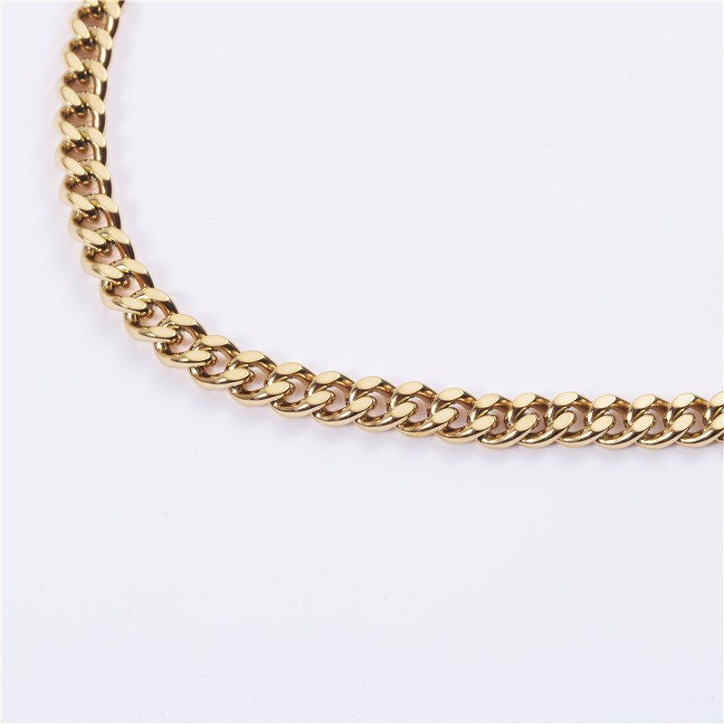 18k Thick Chain Necklace - Stylish Without Pendant, Perfect for Any Occasion - Image 3