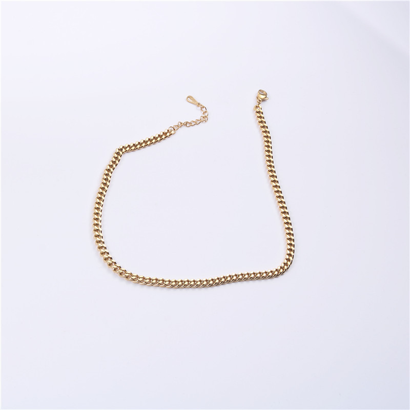 18k Thick Chain Necklace - Stylish Without Pendant, Perfect for Any Occasion - Image 4