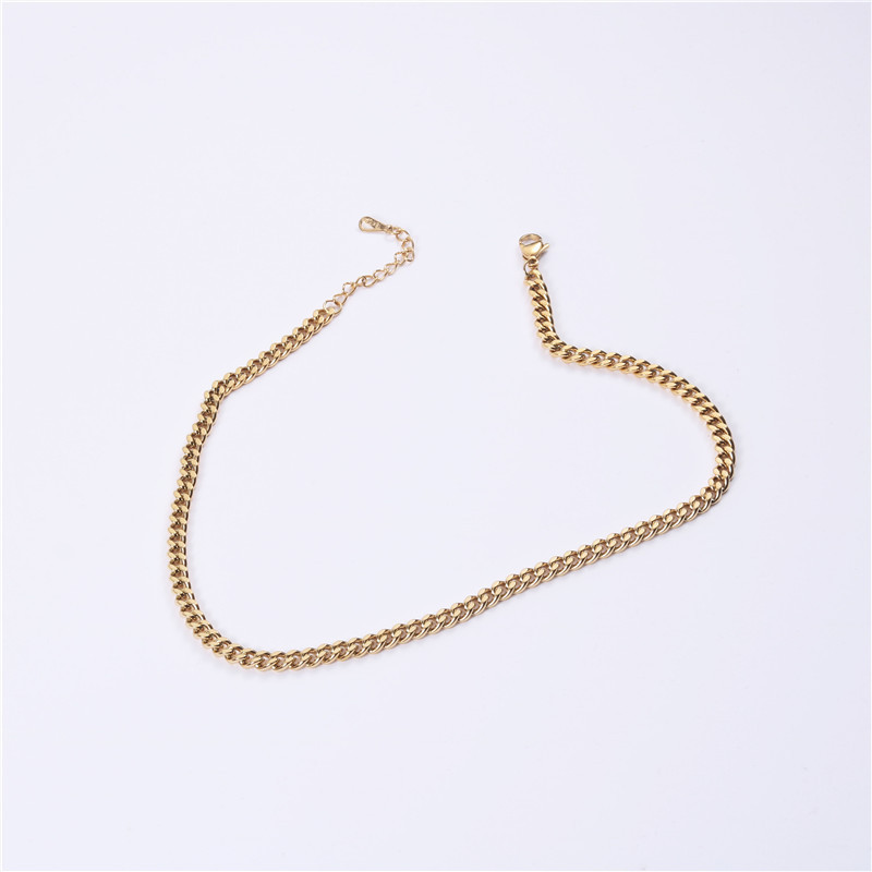 18k Thick Chain Necklace - Stylish Without Pendant, Perfect for Any Occasion - Image 6