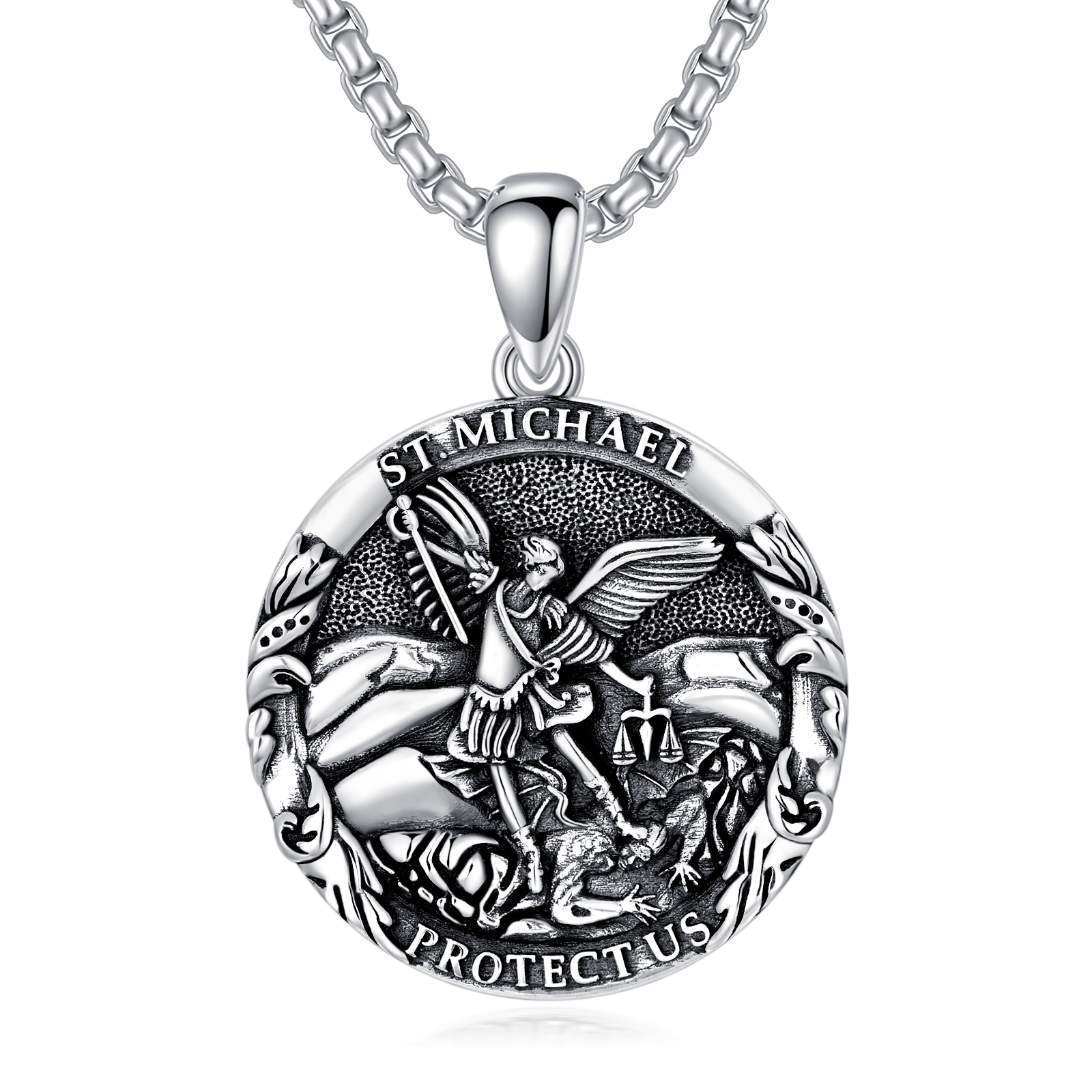 Saint Michael Medal Pendant Necklace - Archangel Catholic Medallion Amulet - Image 8