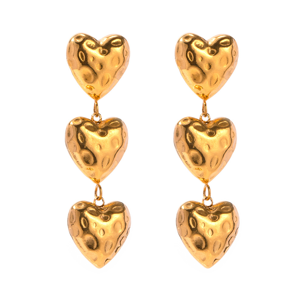 Vintage Baroque Love Heart Asymmetric Earrings - Stylish Ear Studs - Image 5