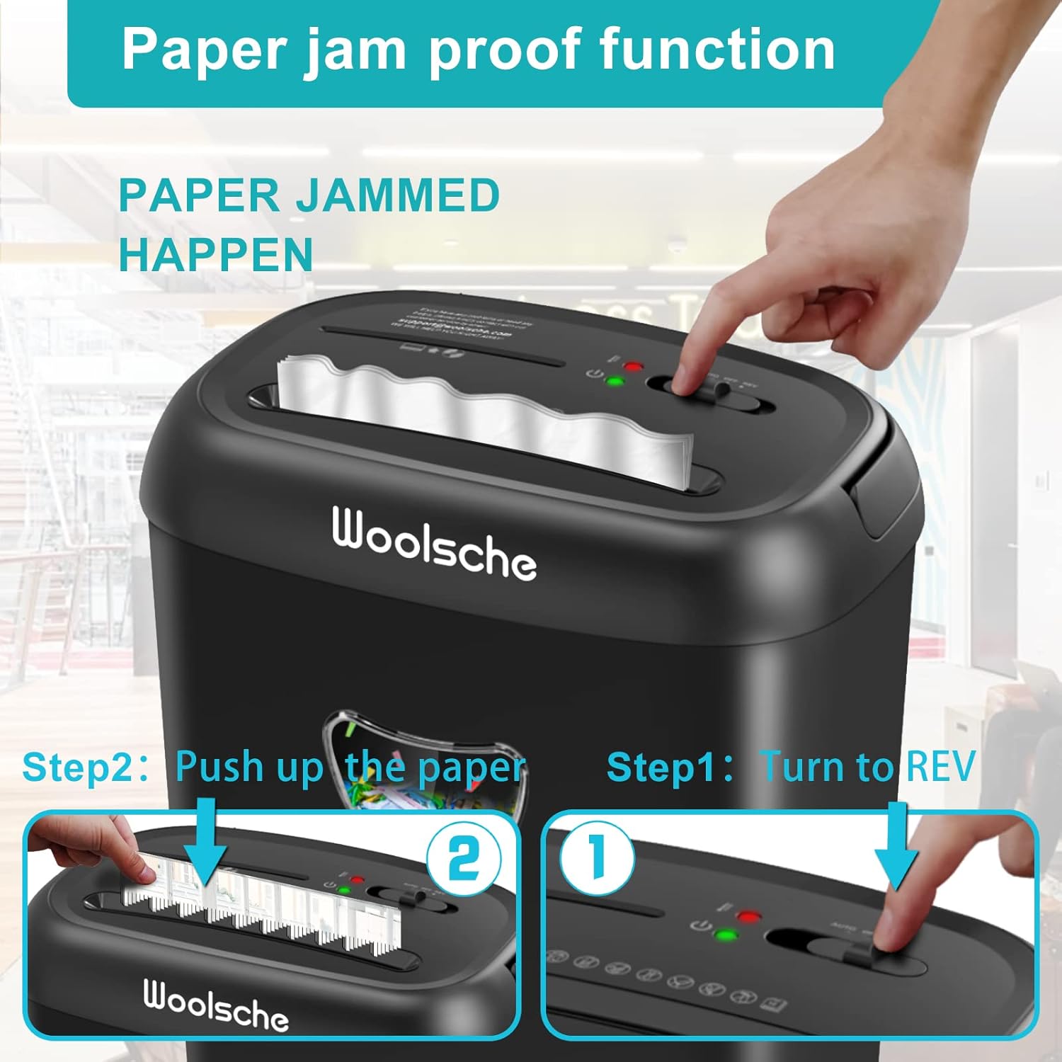 Heavy-Duty Paper Shredder - 14-Sheet Cross-Cut, 6.6 Gallon Bin, P-4 Security Level, Jam-Proof Design for Home & Office - 3 Modes, FBA Shipping - Image 5