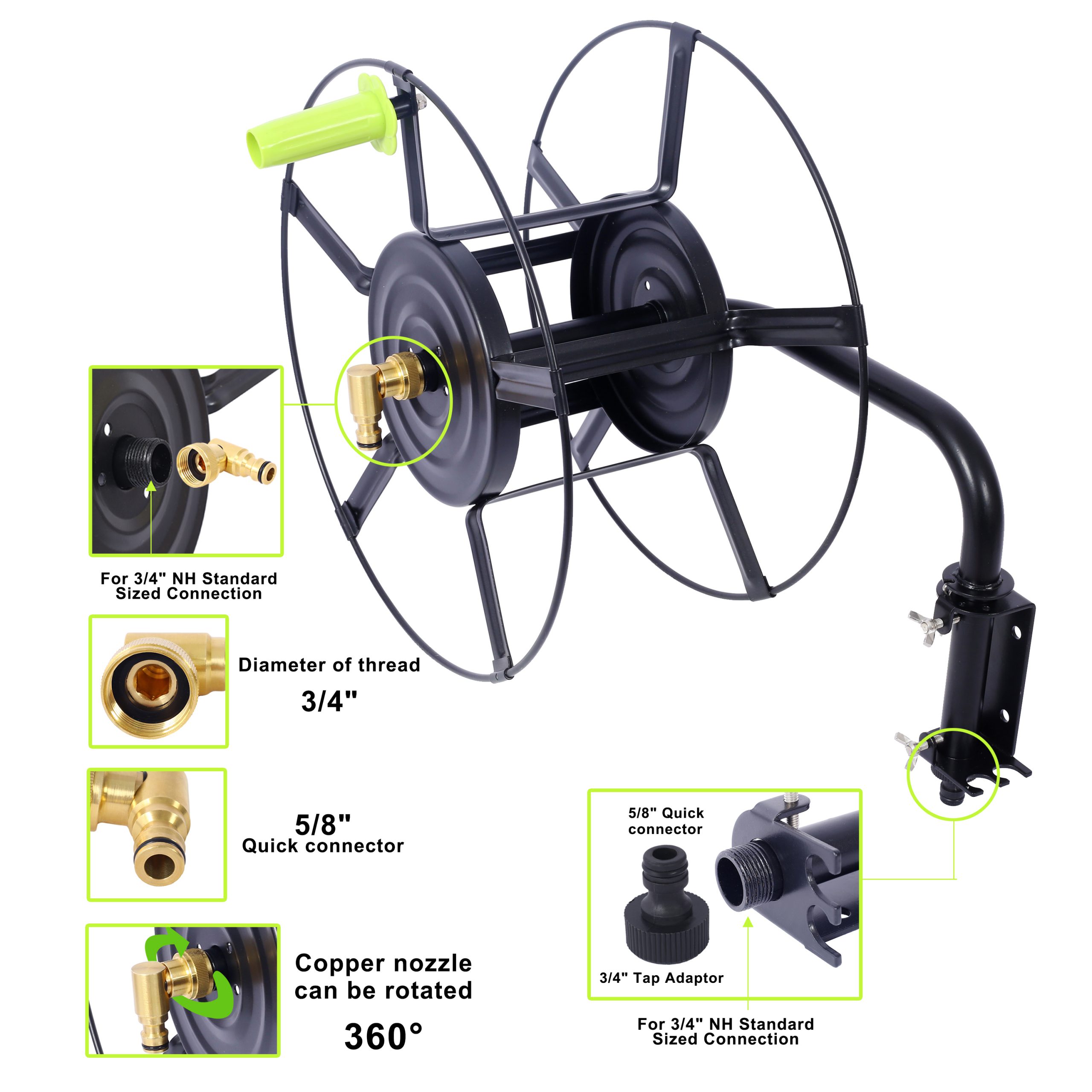 Wall-Mounted Swivel Hose Reel for Easy Storage and Access - Image 11
