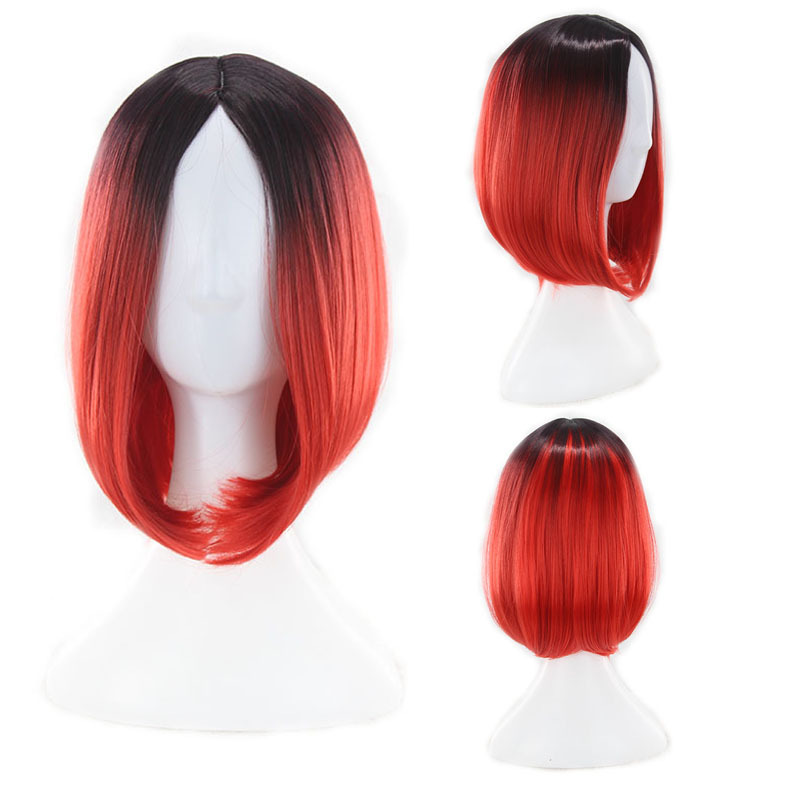 Stylish European and American Women's Short Straight Gradient Bobo Wig for Foreign Trade - Image 3