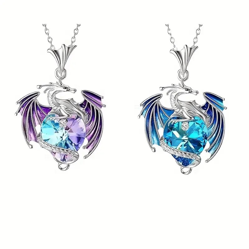 Charming Children's Cartoon Pterosaur Love Pendant Necklace for Kids - Image 4