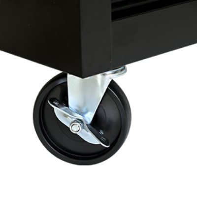 4-Drawer Multifunctional Tool Cart with Wheels - Metal Rolling Storage for Garage, Workshop, and Repair Shop - Stainless Steel Top - BLACK RED - Image 8