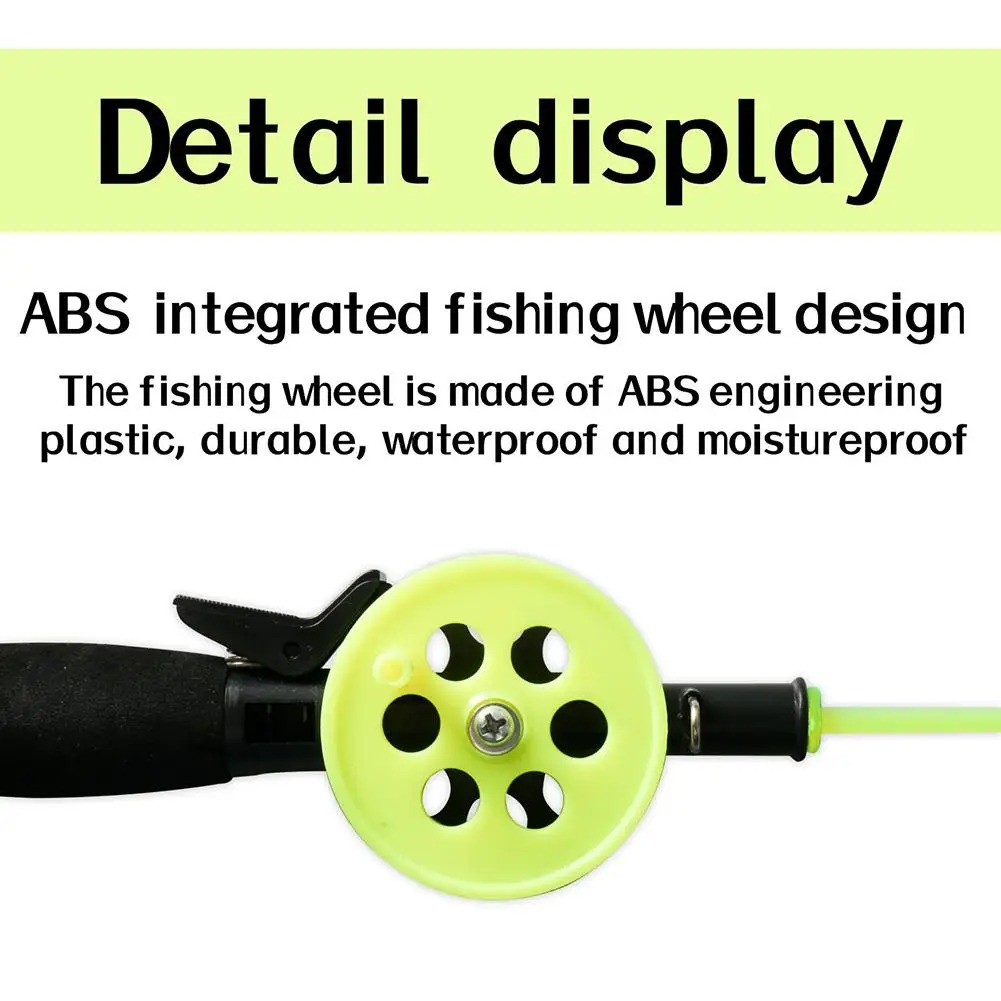Children's Mini Ice Fishing Rod with Short White Stripes - Perfect for Young Anglers - Image 8
