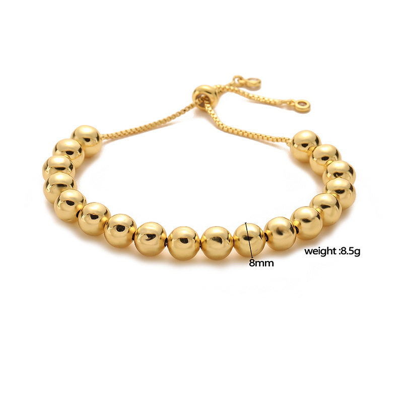 Adjustable Round Beads Pull Bracelet - Stylish String Bead Accessory - Image 4
