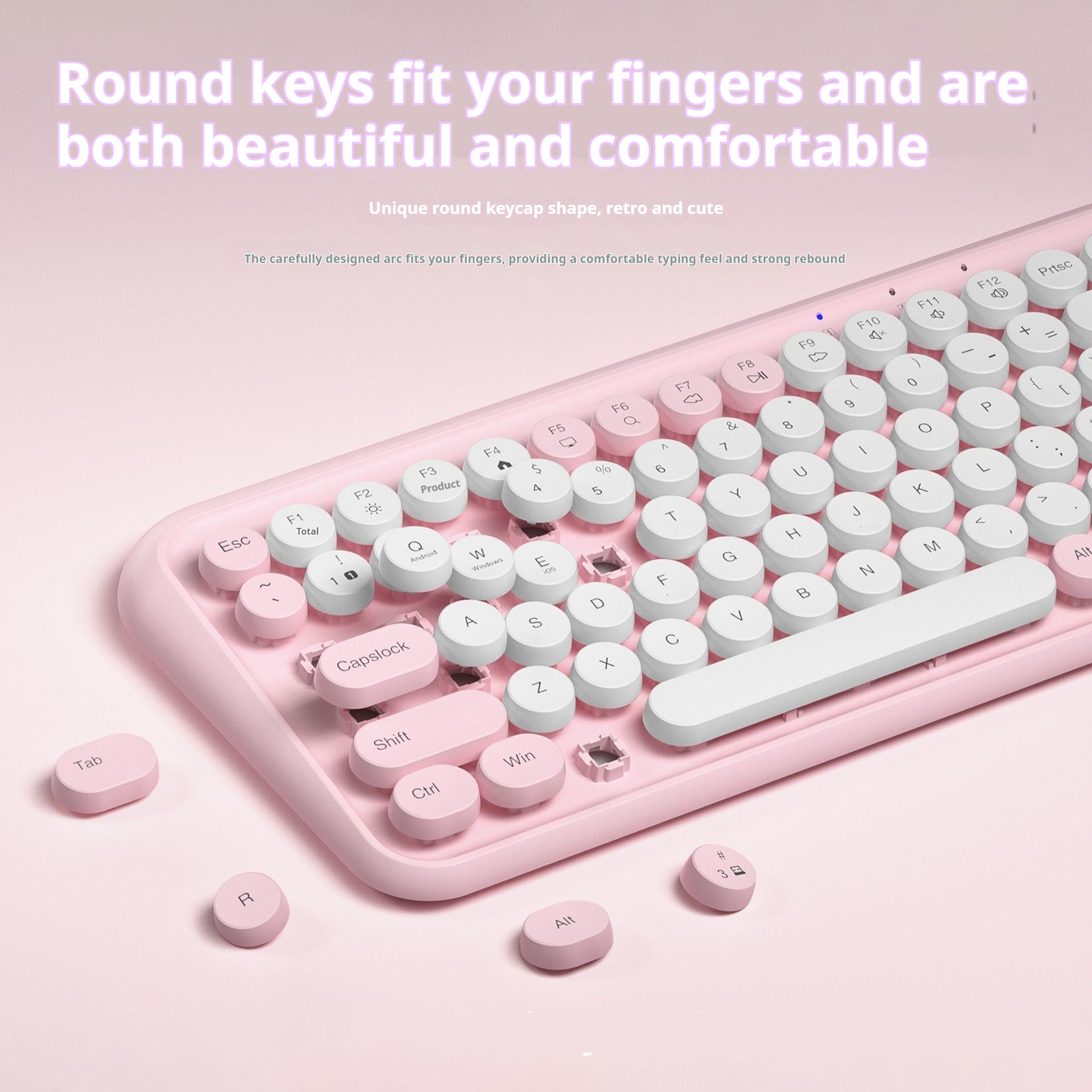 Dual-Mode Wireless Bluetooth Portable Keyboard with Mute Functionality - Image 2